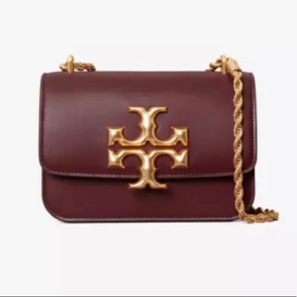 Tory Burch Wine Red Eleanor Small Convertible Shoulder Bag